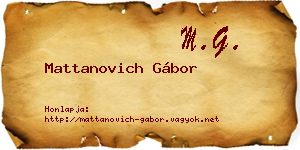 Mattanovich Gábor névjegykártya