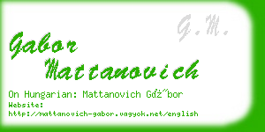 gabor mattanovich business card